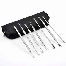 7 Pcs Blackhead Remover Tool Set Stainless Steel Pimple Blemish Comedone Extract