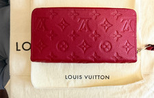 Authentic Louis Vuitton Monogram Empreinte Large Leather Zippy Wallet Cherry