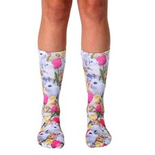 Easter Bunnies Photo Print Crew Socks