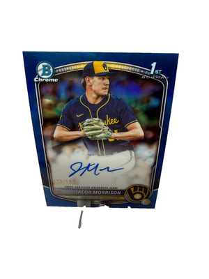 #ad #ad Jacob Morrison 2025 Bowman Chrome 1st Blue Refractor Auto 150 #CPA JMO $39.99