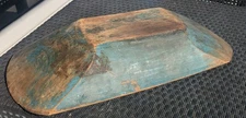 Early Antique Wood Dough Bowl Trencher Original Robins Egg Blue Paint Beautiful!