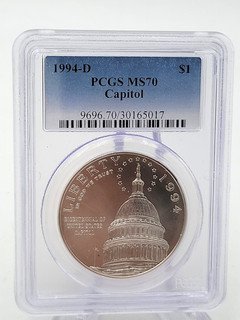 1994 D Capitol PCGS MS70 $1 One Dollar Lot.H148