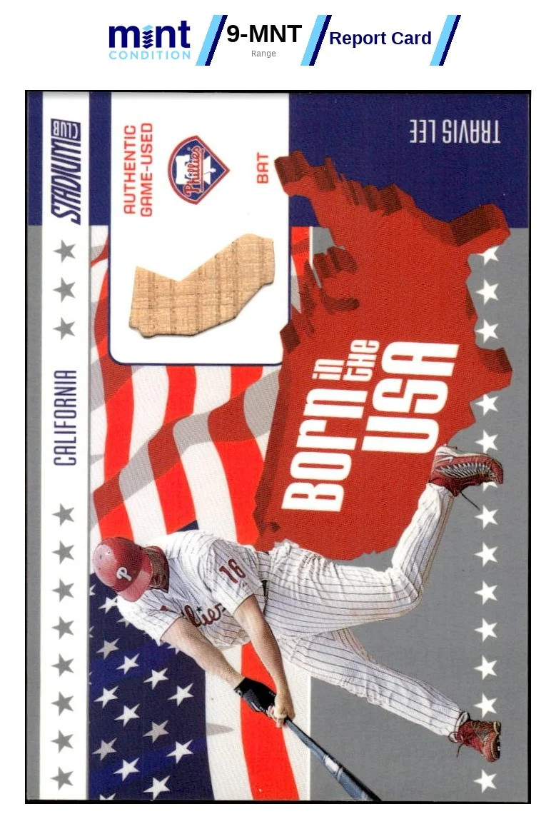 2003 STADIUM CLUB TRAVIS LEE USA-TRL BORN IN THE USA RELICS MCG 10 PHILLIES