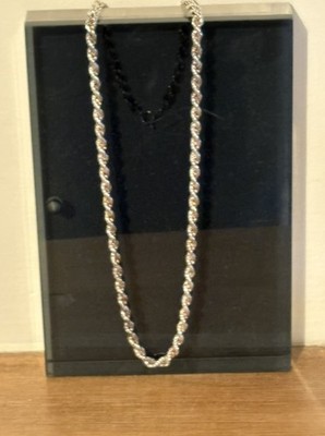 Eine italienische 925 Sterling Silber gedrehte Seil Kette signiert IBB Italy 18'' Neu ohne Etikett
