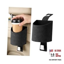 Car Seat Headrest Cup Holder Organizer, 2-in-1 Vehicle Backseat Drink Black