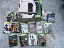Microsoft Xbox 360 S  Black Console with Cables Boxed Lots Of Games