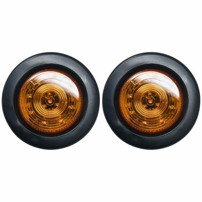 QTY 2 2,5'' Rund Seite Blinker Einbauleuchte 12 LED Amber Grommet Pigtail Kit