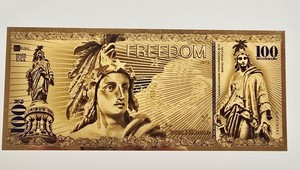 Aurum Freedom Novelty Gold Foil $100 Note 100 Milligrams COPY GW618345