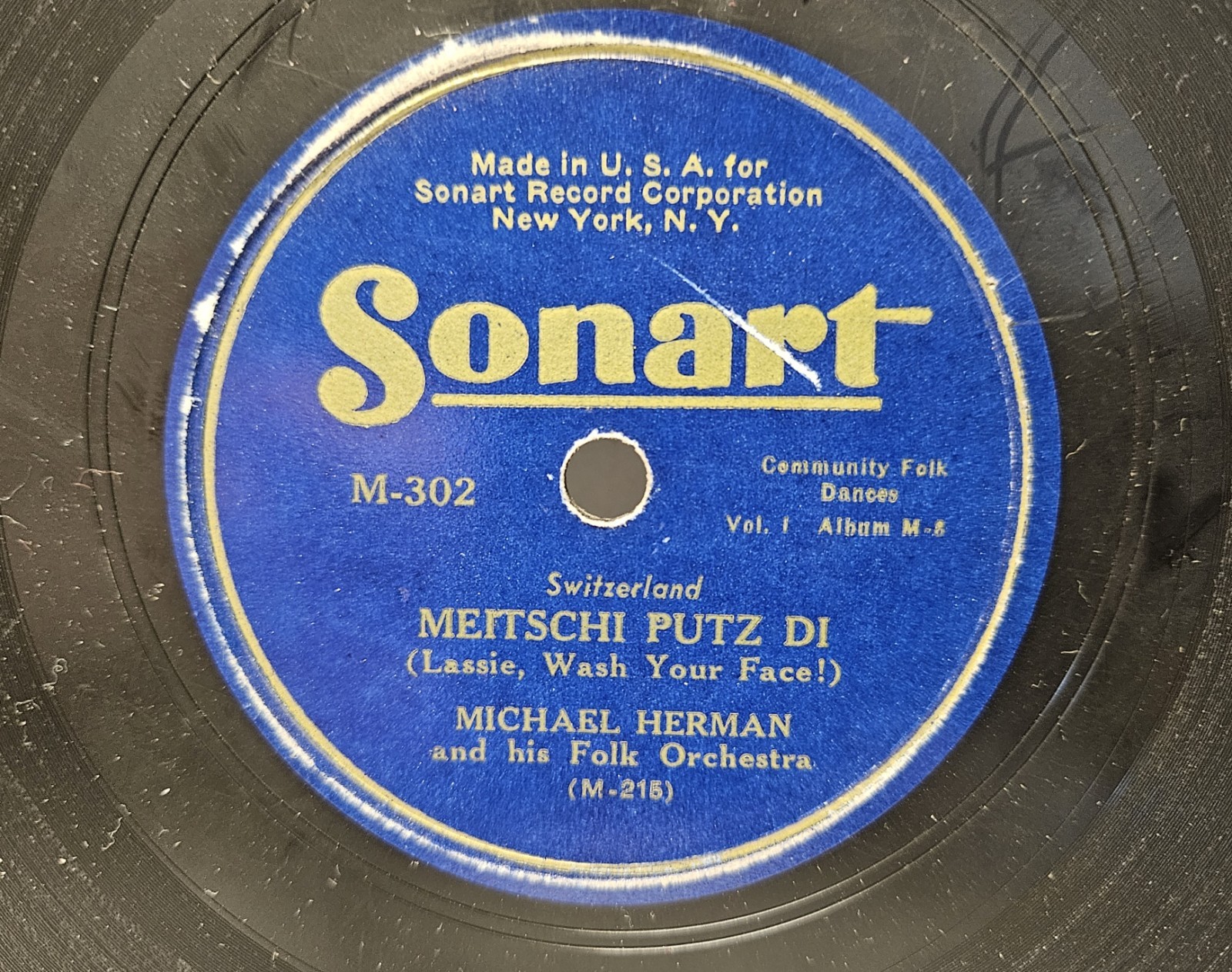 78 RPM Michael Herman TANCUJ, MEITSCHI PUTZ DI Sonart M-302 Swiss Czechoslovakia