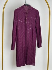 Indian Chikankari Men  s Kurta Sherwani Traditional Wear, Size 40, US size M