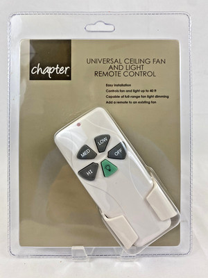 Chapter Universal Ceiling Fan + Light Remote Control w/ Cradle New