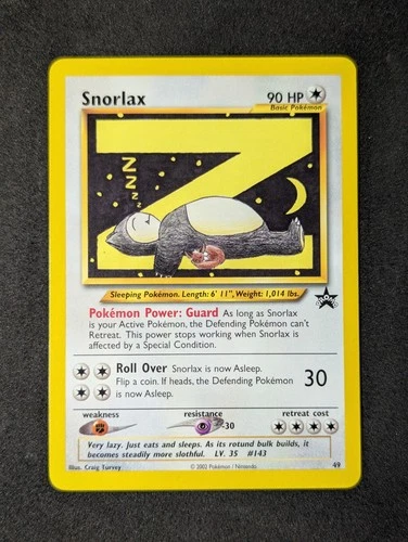 Pokemon TCG Snorlax WoTC Black Star Promo 49 NM