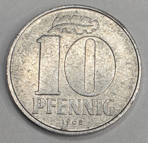 1968 A East Germany 10 Ten Pfennig - Aluminum Coin - German - World Coin - L2
