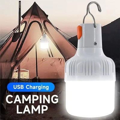 Outdoor USB Rechargeable LED Lamp Bulbs High Brightness Emergency Light Hook Up