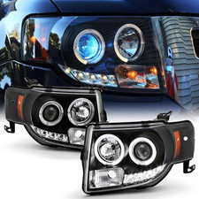 - for 2008-2012 Ford Escape LED Halo Black Housing Projector Headlights Headlamp