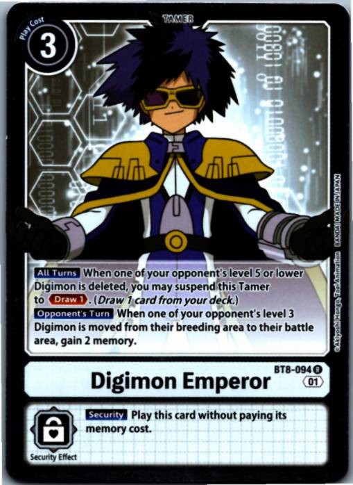 Trading Card Game New Awakening Rare Digimon Emperor Bt8-094 Trading Card Game New Awakening Rare Digimon Emperor Bt8-094