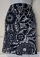 Talbots Petites Blue White Floral Cotton Lined Resort Skirt Sz 6P NWT