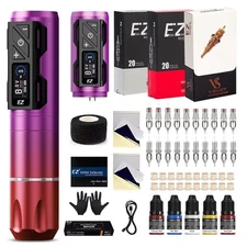 Wireless Cartridge Tattoo Machine Pen Brushless Motor 1800mAh Complete Kits USA