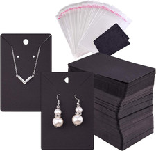 120 Pcs Earring Display Card, Necklace Display Cards With120Pcs Self-Seal Bags,E