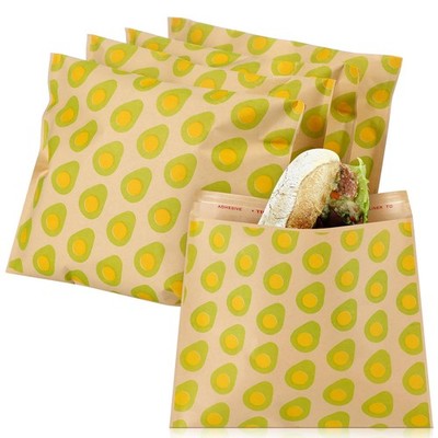 Outus 100 Pcs Paper Sandwich Bags Sealable Lunch Storage Bags Snack Burger