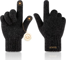 Winter Wool Gloves for Men Warm Knitted Touchscreen Cold Weather Gloves for R...