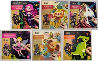 Avenir Scratch  Kratzbilder mit Kratzstift versch. Motive Einhorn,Dinos etc.Neu
