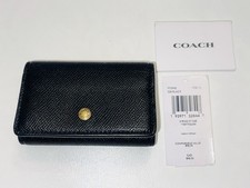 Used Coach 4 RING Key Case 11001762JAX Leather Black Unisex - Good Condition