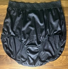 Vtg Hanes Panties 7 L Nylon Lace Shimmer Shiny Second Skin Silky Side Tag Full