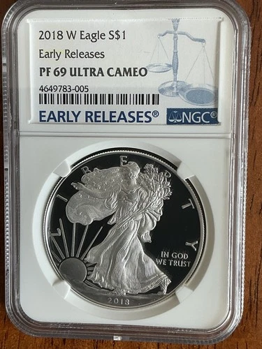 2018 W AMERICAN SILVER EAGLE NGC PF69 ULTRA CAMEO EARLY RELEASES