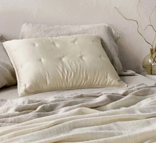 Casaluna Blissful Ivory Bamboo Rayon Quilted Standard Pillow Sham NWOT