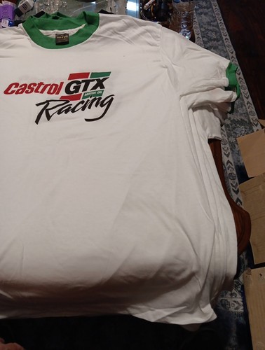 Vintage 80's Castrol Racing GTX Motoroil T NEW Shirt XL 50/50 Touch Of Gold USA - Picture 7 of 10