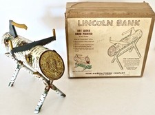 "Lincoln Bank" Still Toy Savings Bank, American, circa 1950