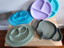 5 Silicone Baby Toddler Suction Placemat Plate, Non Slip Plate 1 EZPZ Plate 