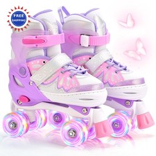 Adjustable Light up Roller Skates for Kids 4-6 5-8 6-12 Todder Beginner