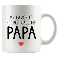 My Favorite People Me Papa Coffee Mug Father's Day Funny Gift to Daddy from D...