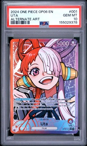 2024 ONE PIECE OP06-WINGS OF THE CAPTAIN ALTERNATE ART #001 UTA PSA 10