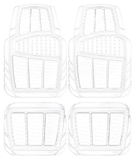 Auto Drive 4PC PVC Floor Mats Toll Clear - Universal Fit，Hot sales，New！