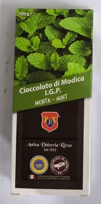CIOCCOLATO DI MODICA MENTA DOLCERIA RIZZA DAL 1935 100 G