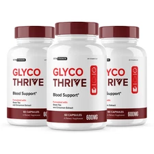(3 Pack) Glyco Thrive Blood Balance Support Capsules GlycoThrive (180 Capsules)
