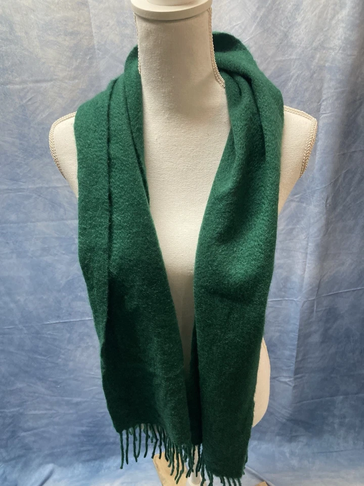 "Bufanda de invierno Nordstrom 100 % cachemir unisex verde brillante suave lujosa 12x60""" Foto 4 de 4