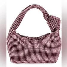 Olga Berg Polly Crystal Clutch Shoulder Bag, Pink, NWT