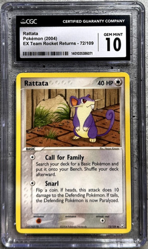Rattata graded CGC 10 for sale on eBay