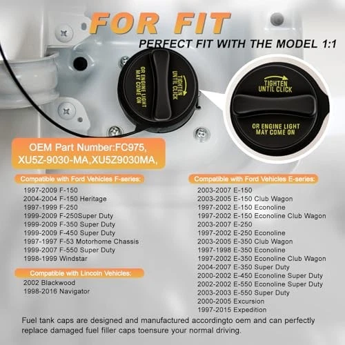 Gas Cap FC975 XU5Z-9030-MA for Ford F-150 F-250 F-350 1997–2009 - Image 2 of 4