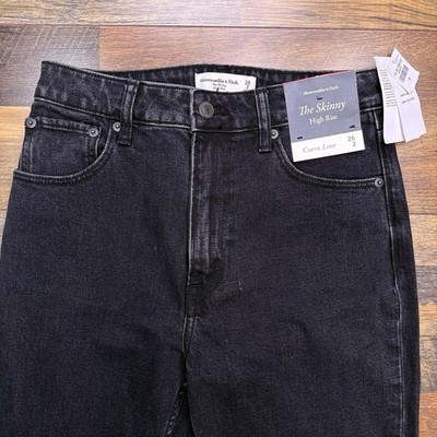 Abercrombie Fitch Skinny Jeans Womens 26 / 2 Black High Rise Stretch New
