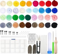 Filzwolle Set 36 Farben 108G Schafwolle Mit Filznadeln Trockenfilzen Nassfilzen