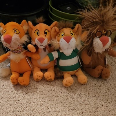 Between the Lions Eden Set of 4 Eden Theo Cleo Lionel & Leona Plush Stuffed