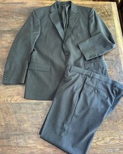 Jos A Bank Reserve Suit 42R Pants 36x29 Pinstripe Reda Italian Super 110s Wool