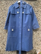 Orla Kiely Women's Mid Blue Belted Cotton Trench Coat, Size 3, Approx. Uk 10