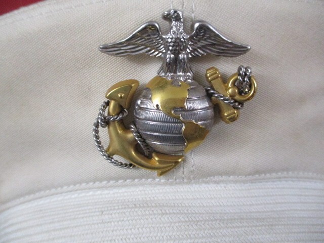 WWII USMC Marine Corps Officer's Visor Cap or Hat w/EGA