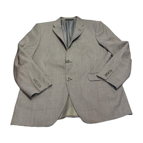 Hickey Freeman Addison Sport Coat Men's 42 X 35 Black White Houndstooth